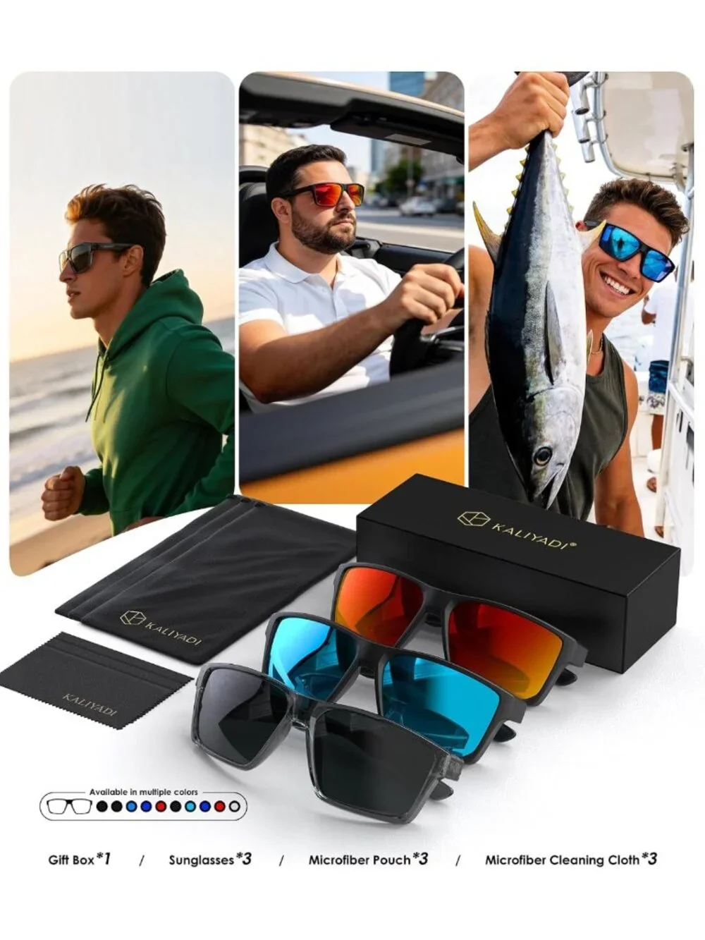 Polarized UV400 Sports Sunglasses for Men & Women - Ideal for Driving, Running